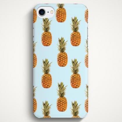 Pineapple Print Light Blue Phone Case For Iphone..