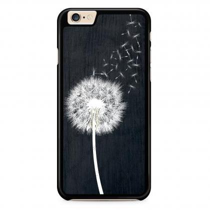 Dandelion On Black Wood Design Case For Iphone 4..