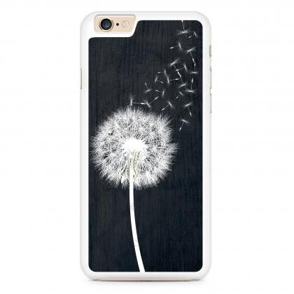 Dandelion On Black Wood Design Case For Iphone 4..