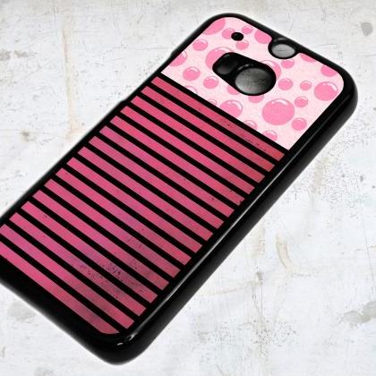 Htc One M8 Pink Bubbles And Geometric Lines On..