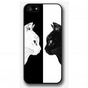 iPhone 4 4S 5 5S 5C case, iPhone 4 4S 5 5S 5C cover, Black White Cat