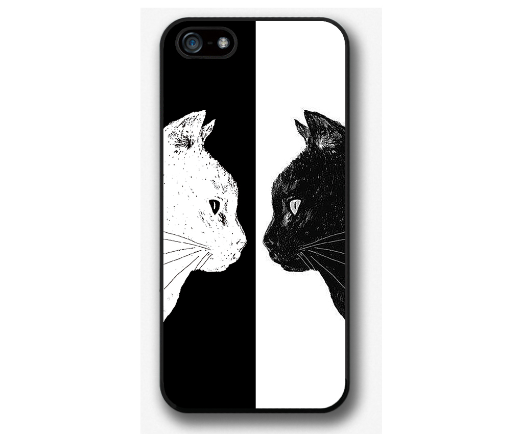 Iphone 4 4s 5 5s 5c Case, Iphone 4 4s 5 5s 5c Cover, Black White Cat