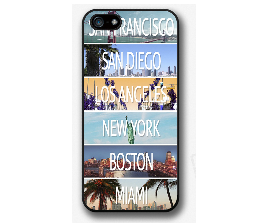 Iphone 4 4s 5 5s 5c Case, Iphone 4 4s 5 5s 5c Cover, San Francisco, York, Boston, San Diego, Los Angeles, Miami