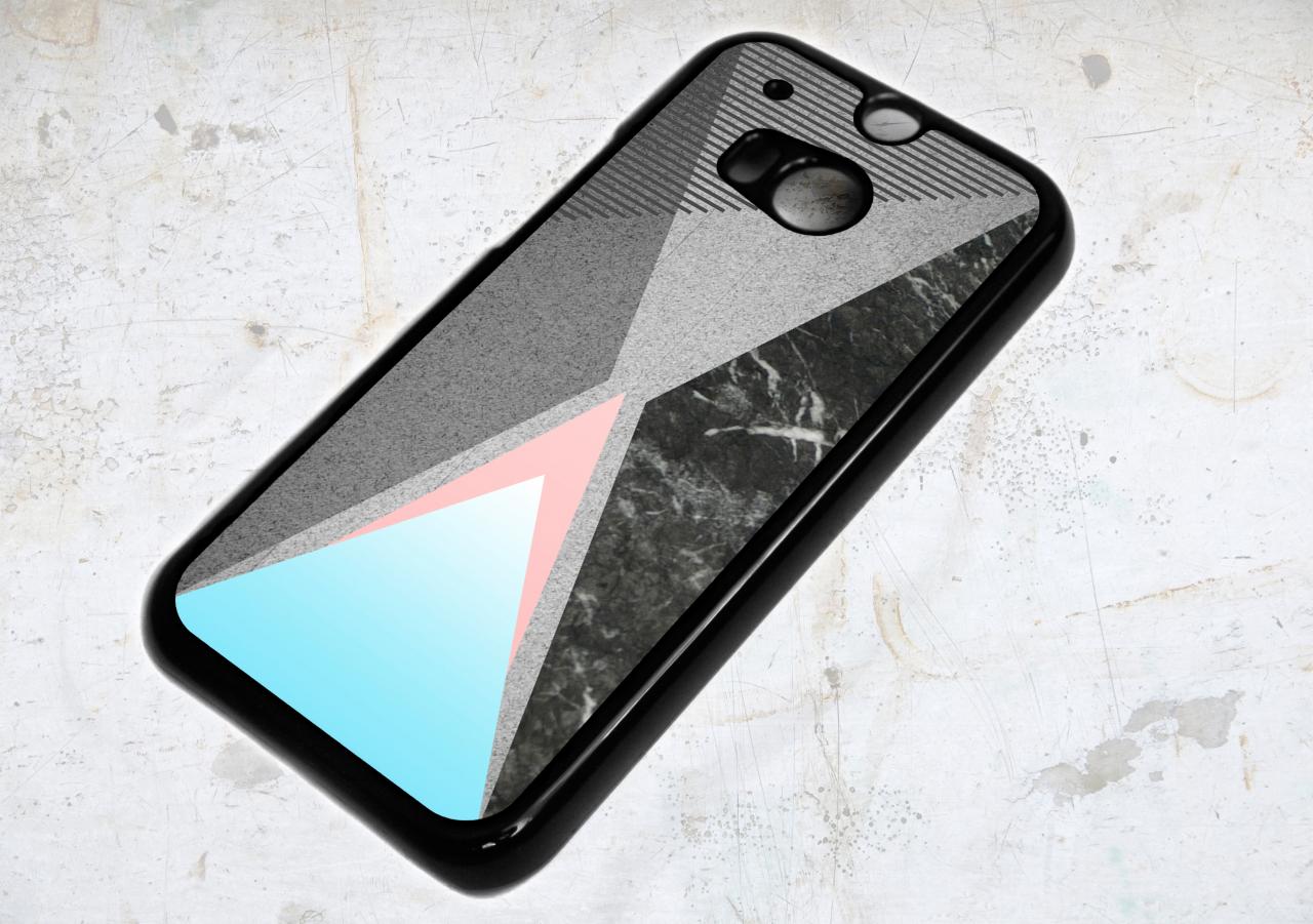 Htc One M8 Abstract Geometric Marble Texture Triangles Case