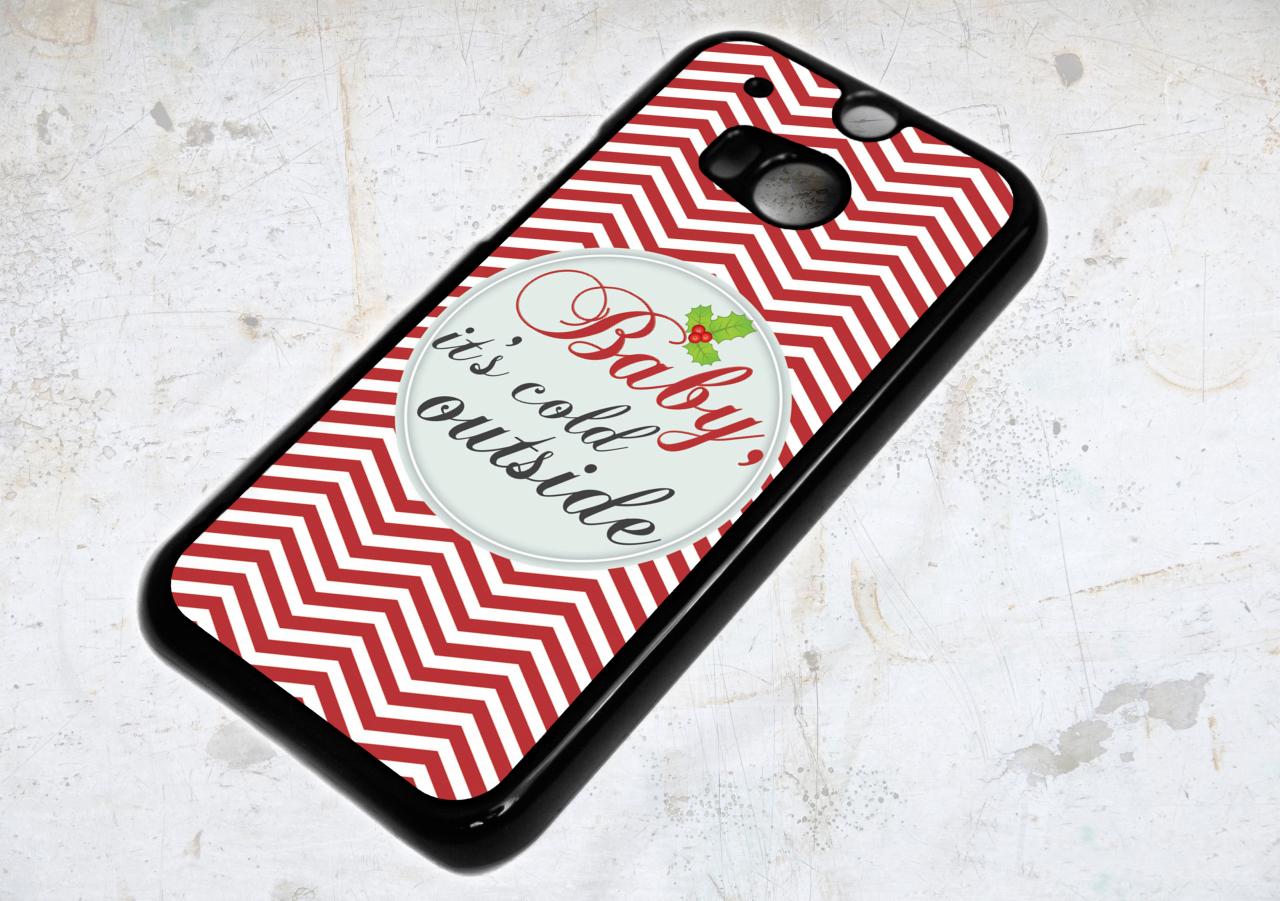 Htc One M8 Baby Its Cold Outside Christmas Chevron Case