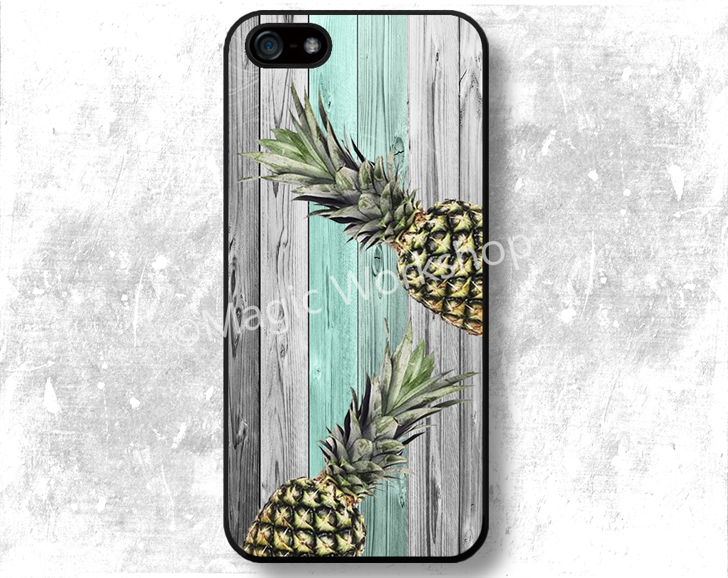 Iphone 4 4s 5 5s 5c Case, Iphone 4 4s 5 5s 5c 6 6 Plus Cover, Pineapples On Wood Texture